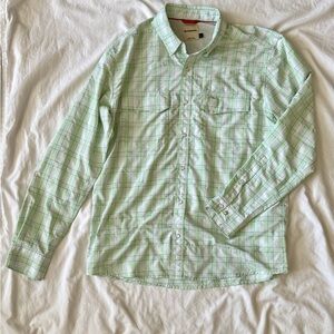 Simms Big Sky shirt - Pearl snap - Light Green Checkered